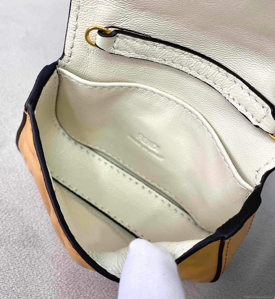 Fendi 7AR844 Nano Baguette Charm Apricot Nappa Leather
