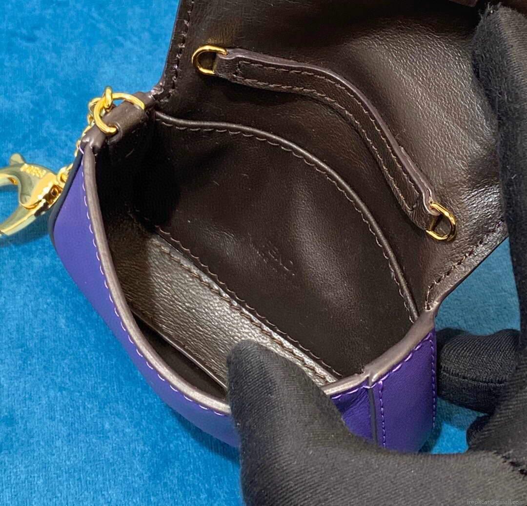 Fendi 7AR844 Nano Baguette Charm Purple Nappa Leather