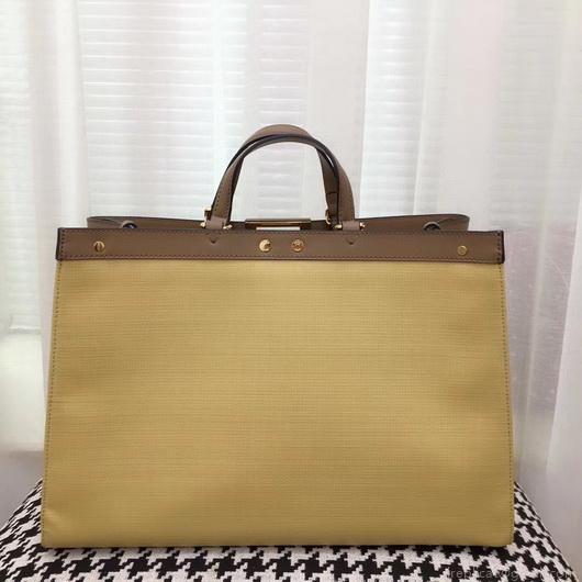 Fendi 8BH374 FENDI PEEKABOO X-TOTE Apricot Canvas Bag