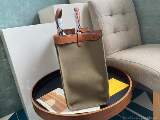 Fendi 8BH374 FENDI PEEKABOO X-TOTE Light Green Canvas Bag
