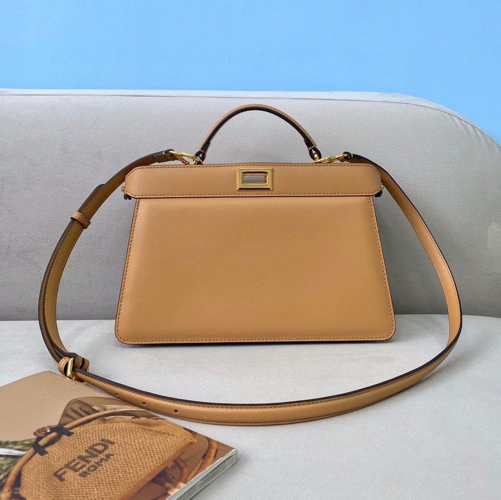 Fendi 8BN323 Peekaboo ISEEU EAST-WEST Apricot Leather 70193S Bag