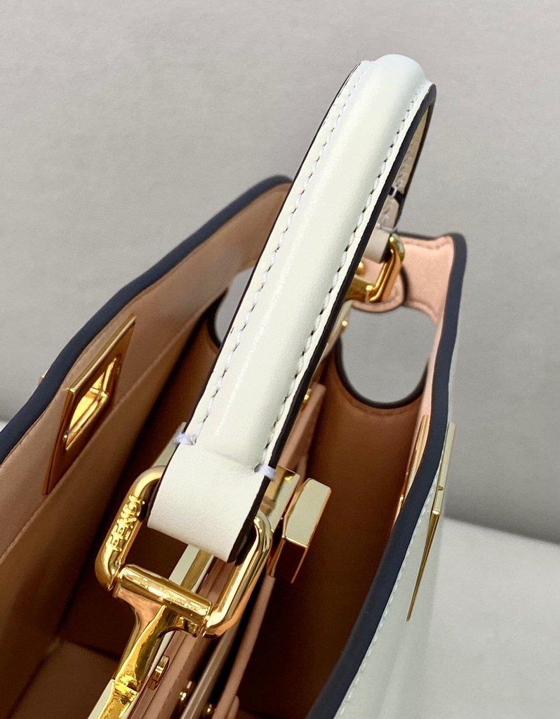 Fendi 8BN323 Peekaboo ISEEU EAST-WEST White Leather 70193S Bag