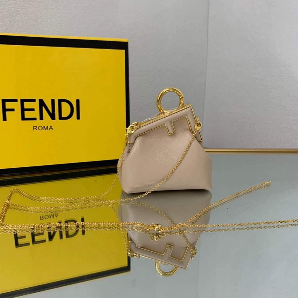 Fendi Nano First Charm Shoulder Bag 7AS051 Light Pink