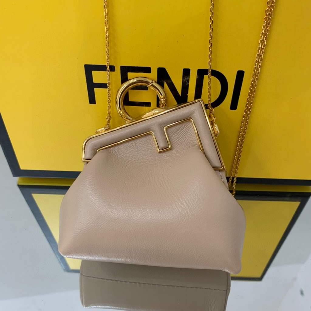 Fendi Nano First Charm Shoulder Bag 7AS051 Light Pink