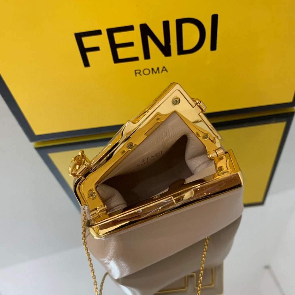 Fendi Nano First Charm Shoulder Bag 7AS051 Light Pink