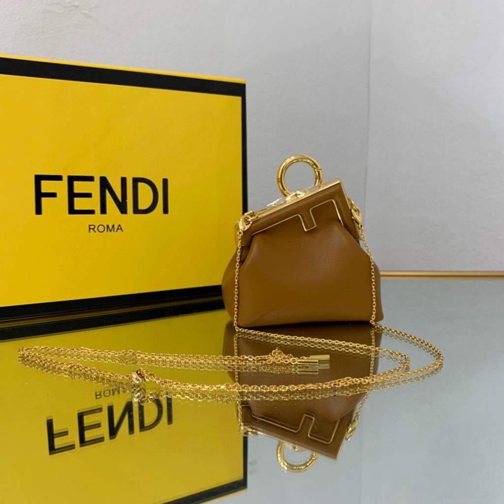Fendi Nano First Charm Shoulder Bag 7AS051 Tan