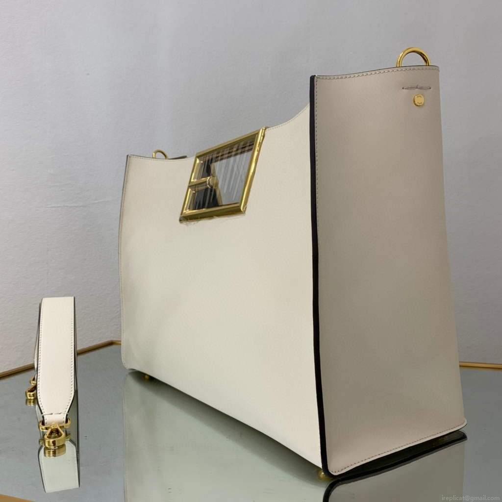 Fendi 8BH391 Fendi way Medium White Leather bag
