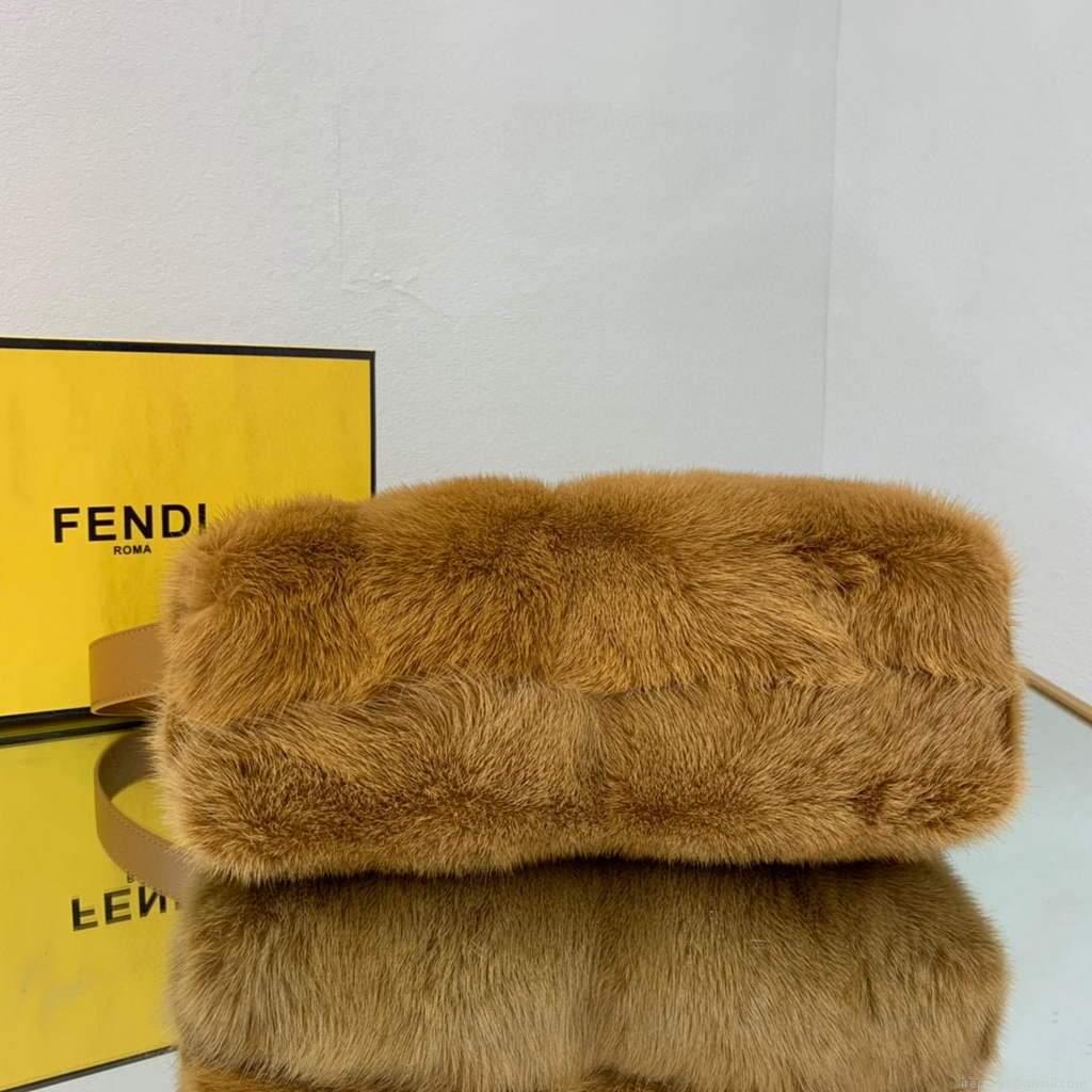 Fendi 8BP127 Fendi First Medium Fox fur Brown Bag