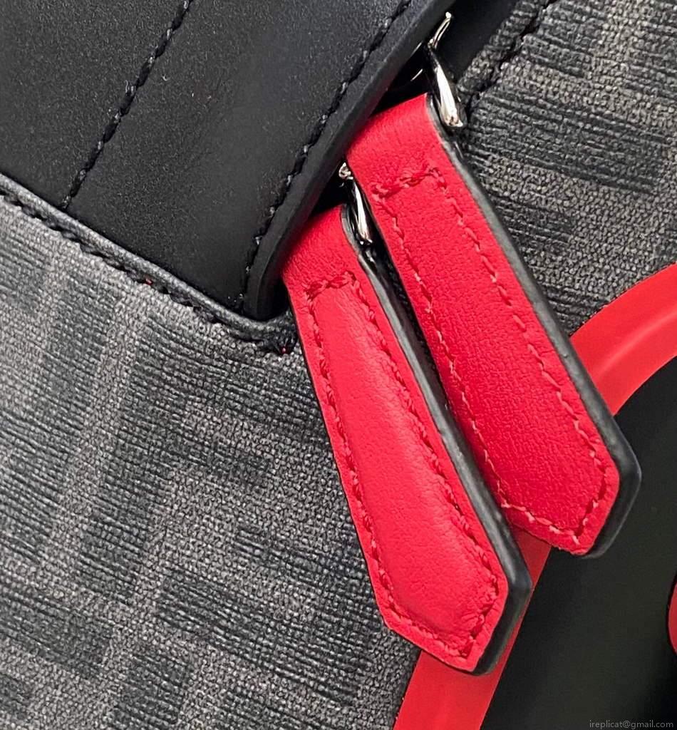 Fendi Backpack Large 2380 FF Black with Red