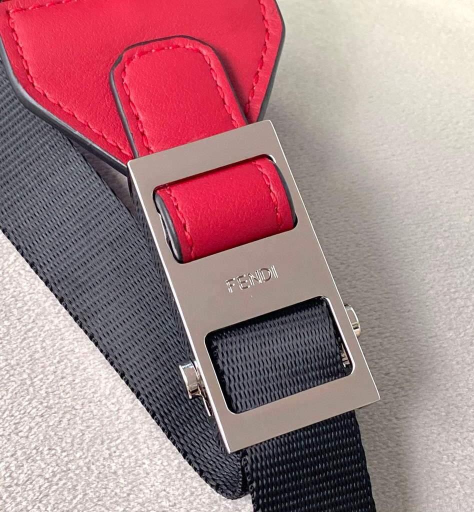 Fendi Backpack Large 2380 FF Black with Red