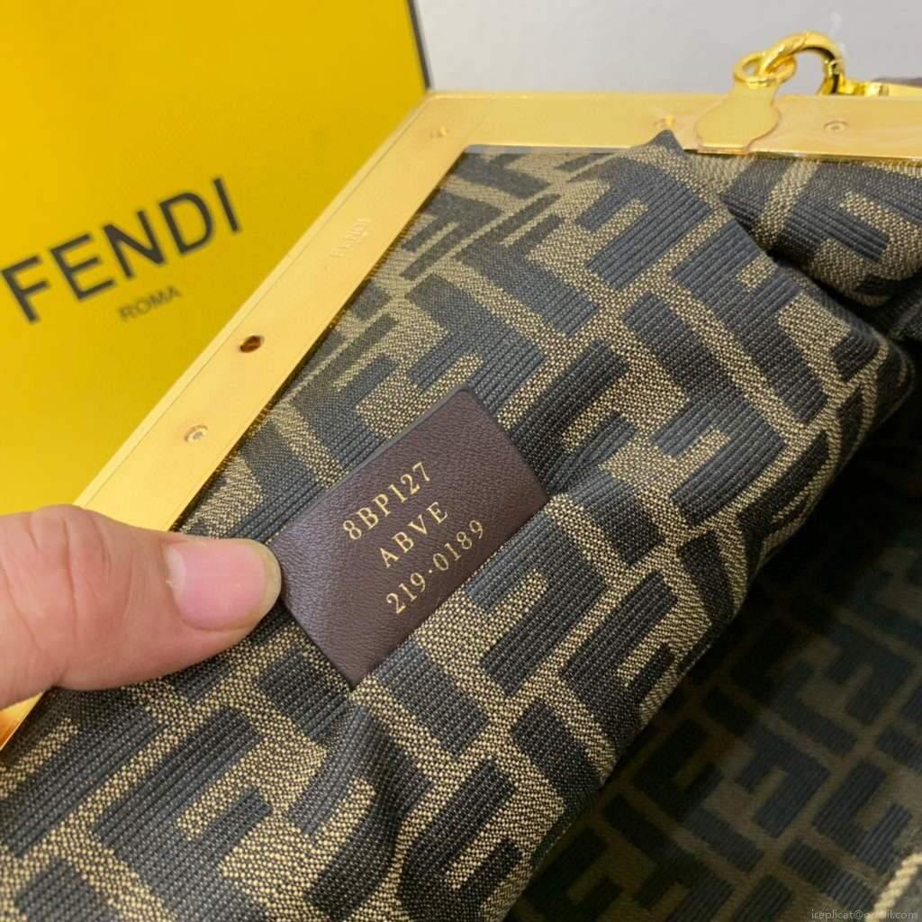 Fendi FIRST Medium Bag Dark Brown Leather 8BP127