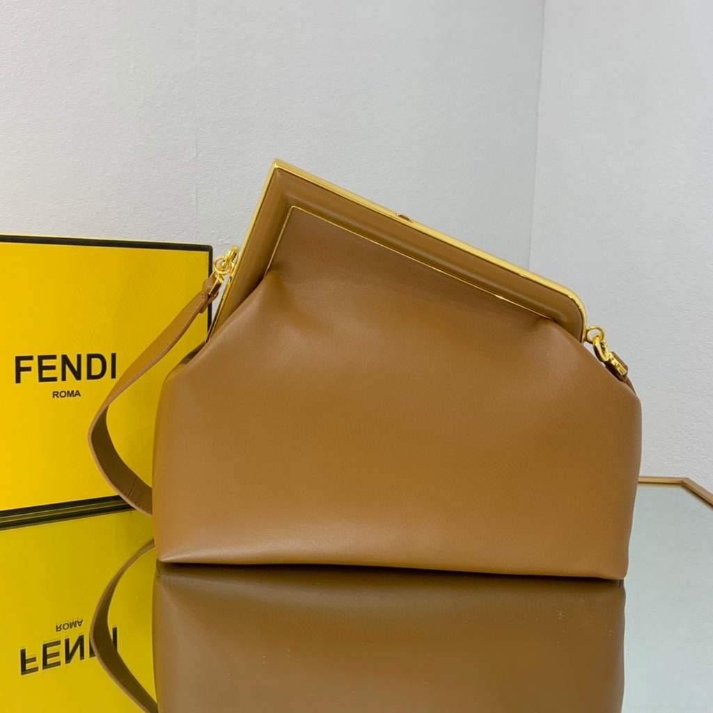 Fendi FIRST Medium Bag Tan Leather 8BP127