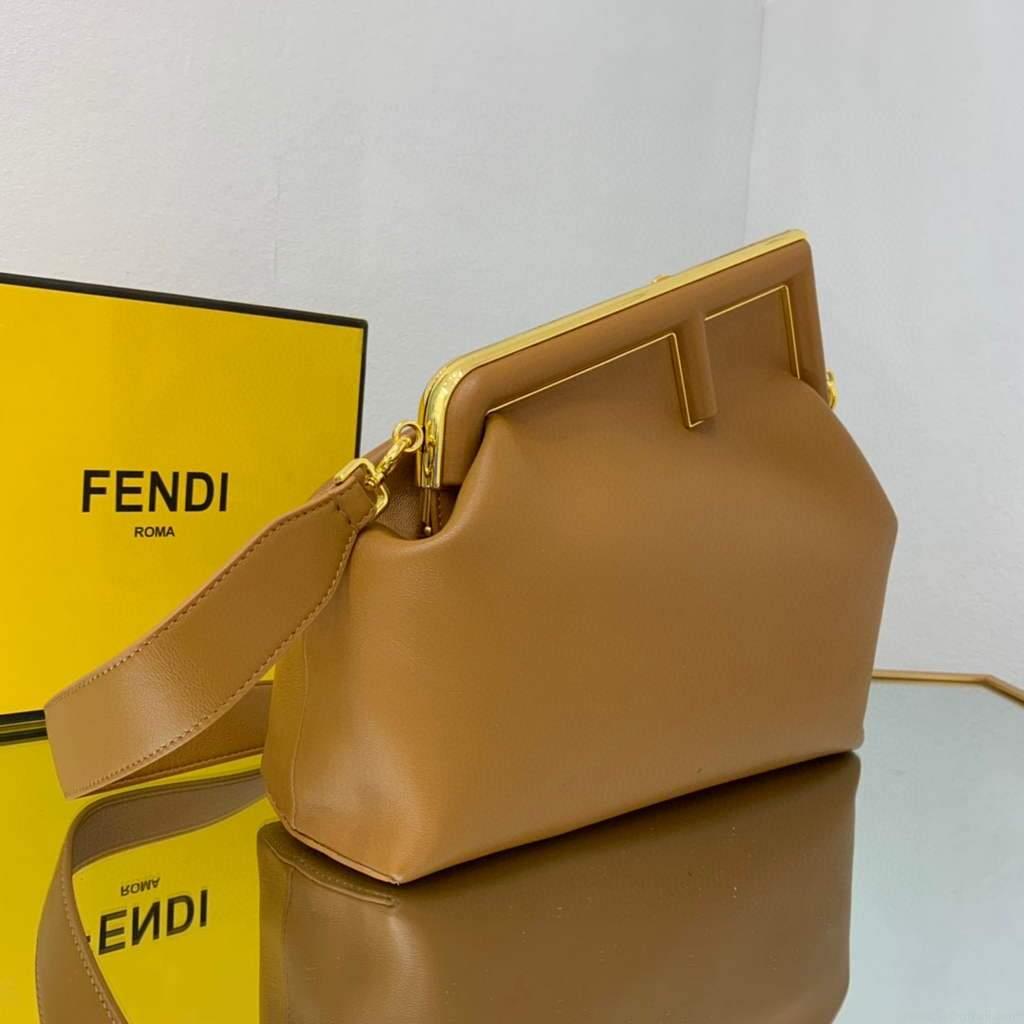 Fendi FIRST Medium Bag Tan Leather 8BP127