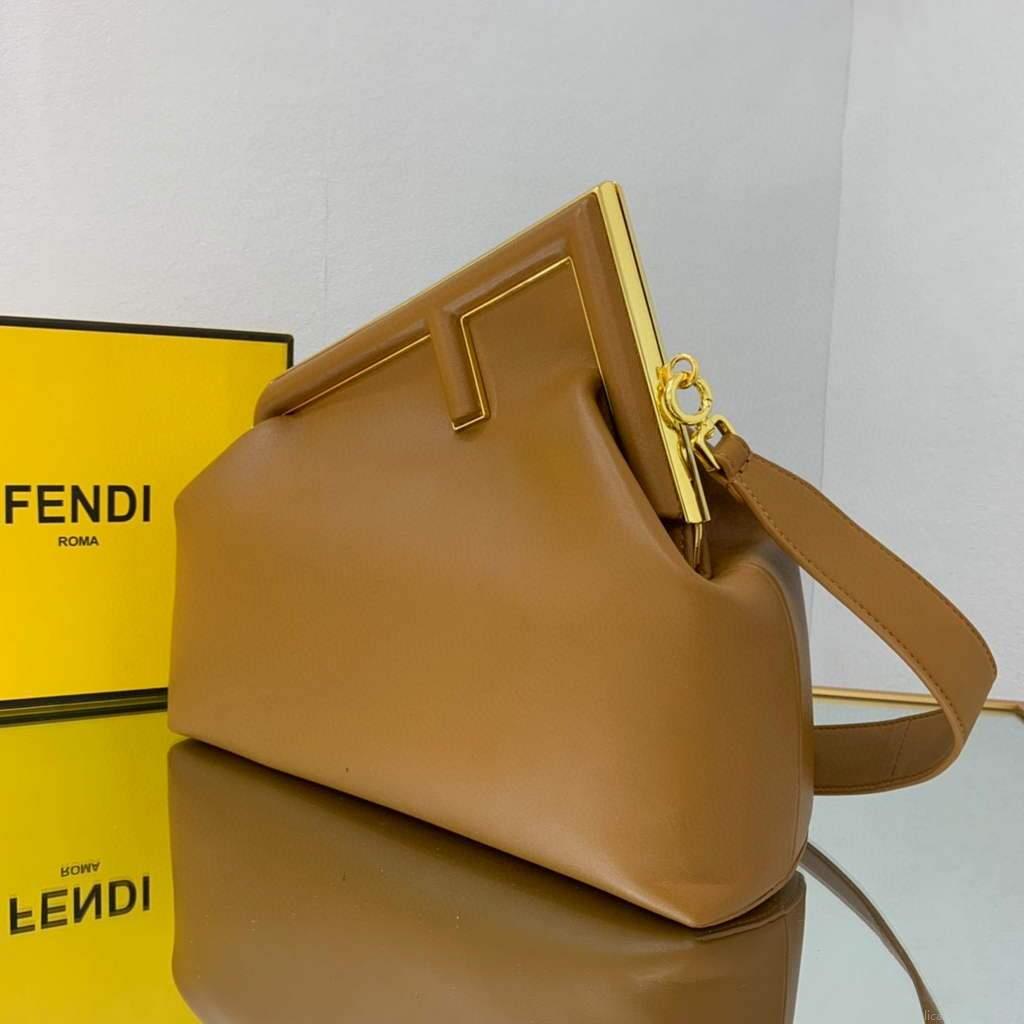 Fendi FIRST Medium Bag Tan Leather 8BP127