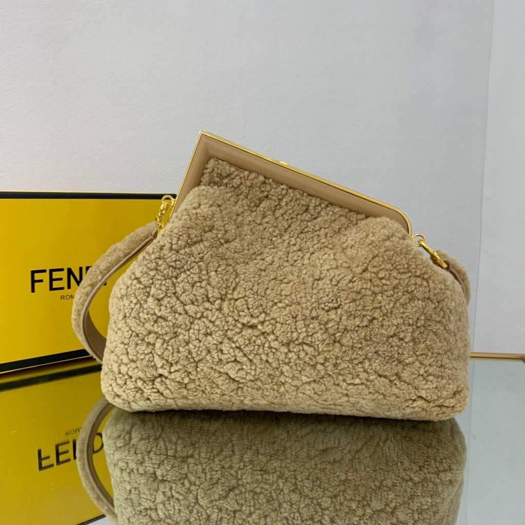 Fendi First Medium Sheepskin Bag 8BP127 Apricot