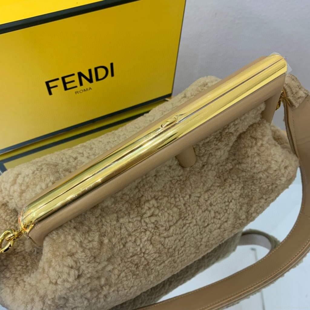 Fendi First Medium Sheepskin Bag 8BP127 Apricot