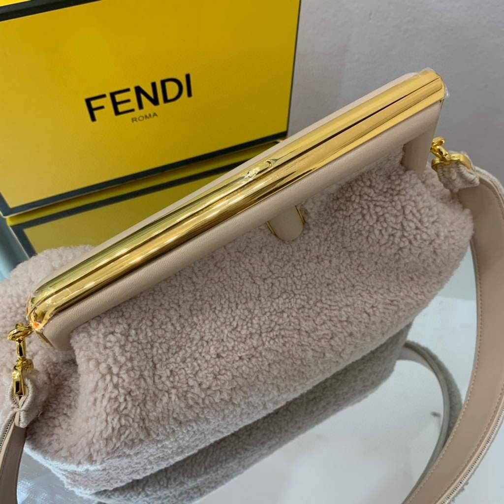 Fendi First Medium Sheepskin Bag 8BP127 Beige