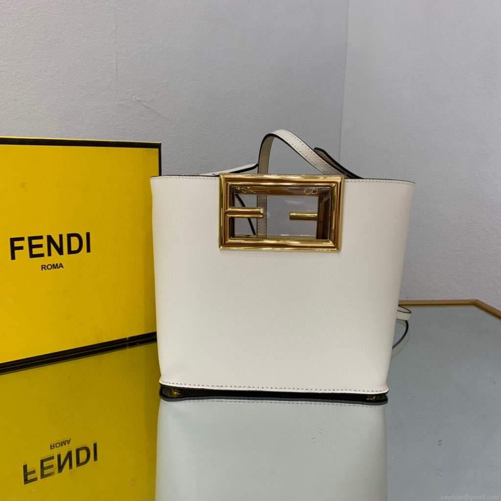 Fendi 8BS054 fendi way small Beige Leather Bag