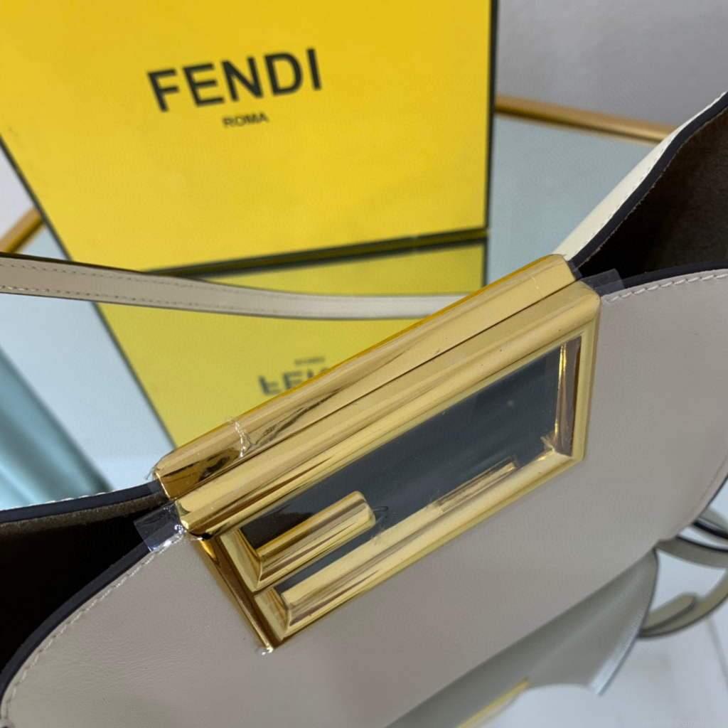 Fendi 8BS054 fendi way small Beige Leather Bag