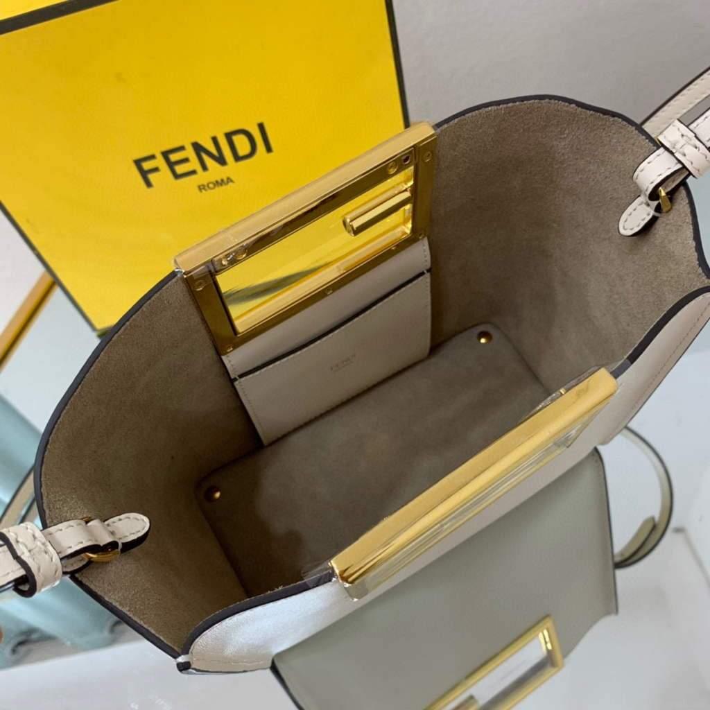 Fendi 8BS054 fendi way small Beige Leather Bag