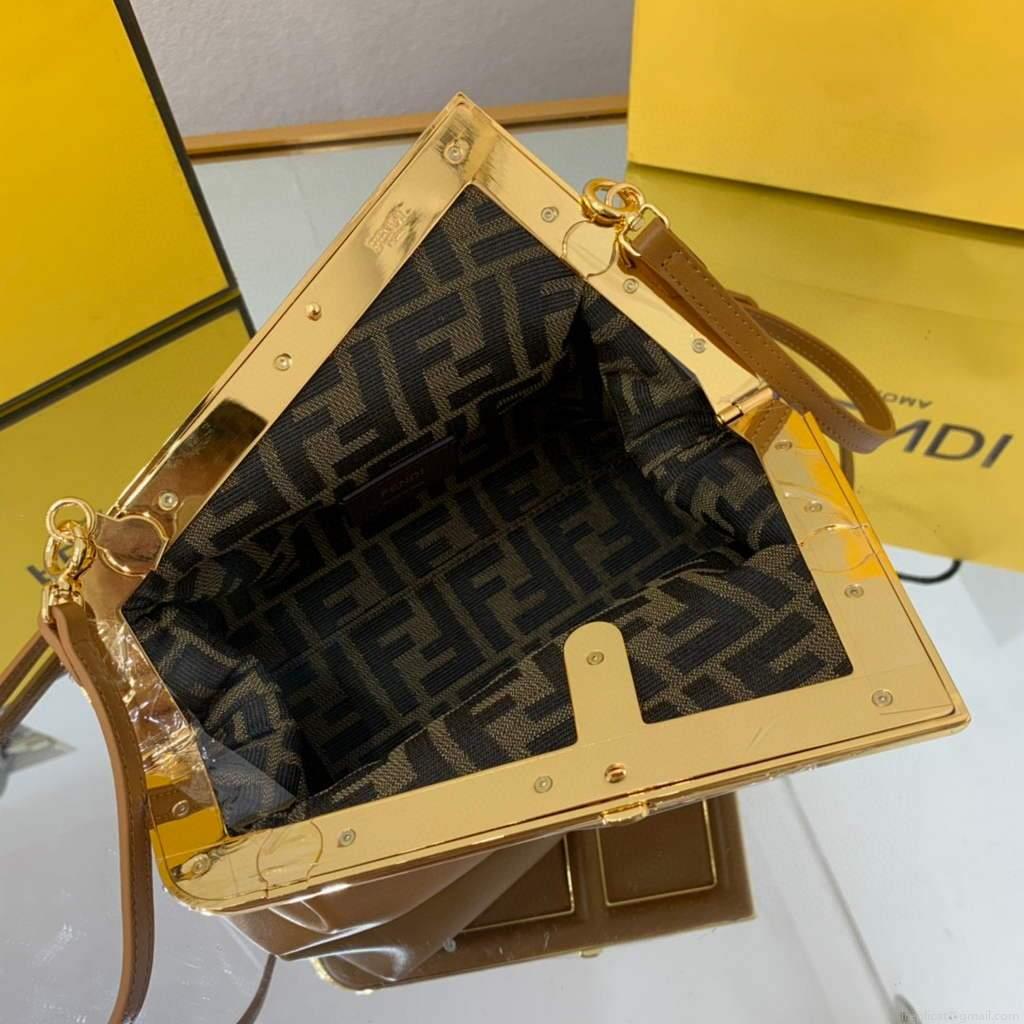 Fendi FIRST Small Bag 8BP129 Leather Brown