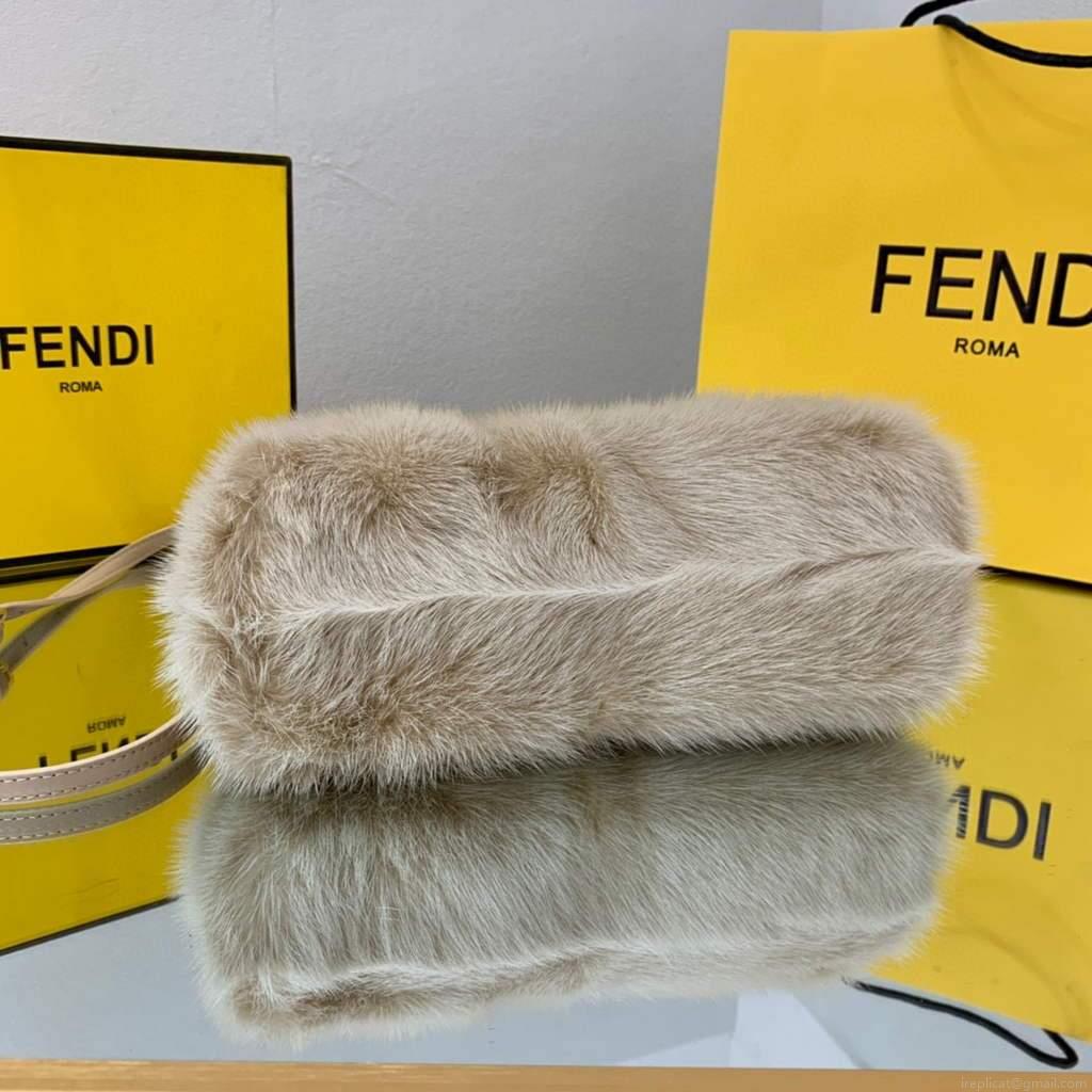 Fendi FIRST Small Bag Fox fur Bag 8BP129 Apricot