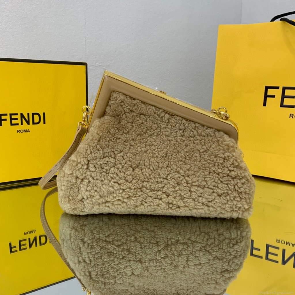 Fendi First Small Sheepskin Bag 8BP129 Tan
