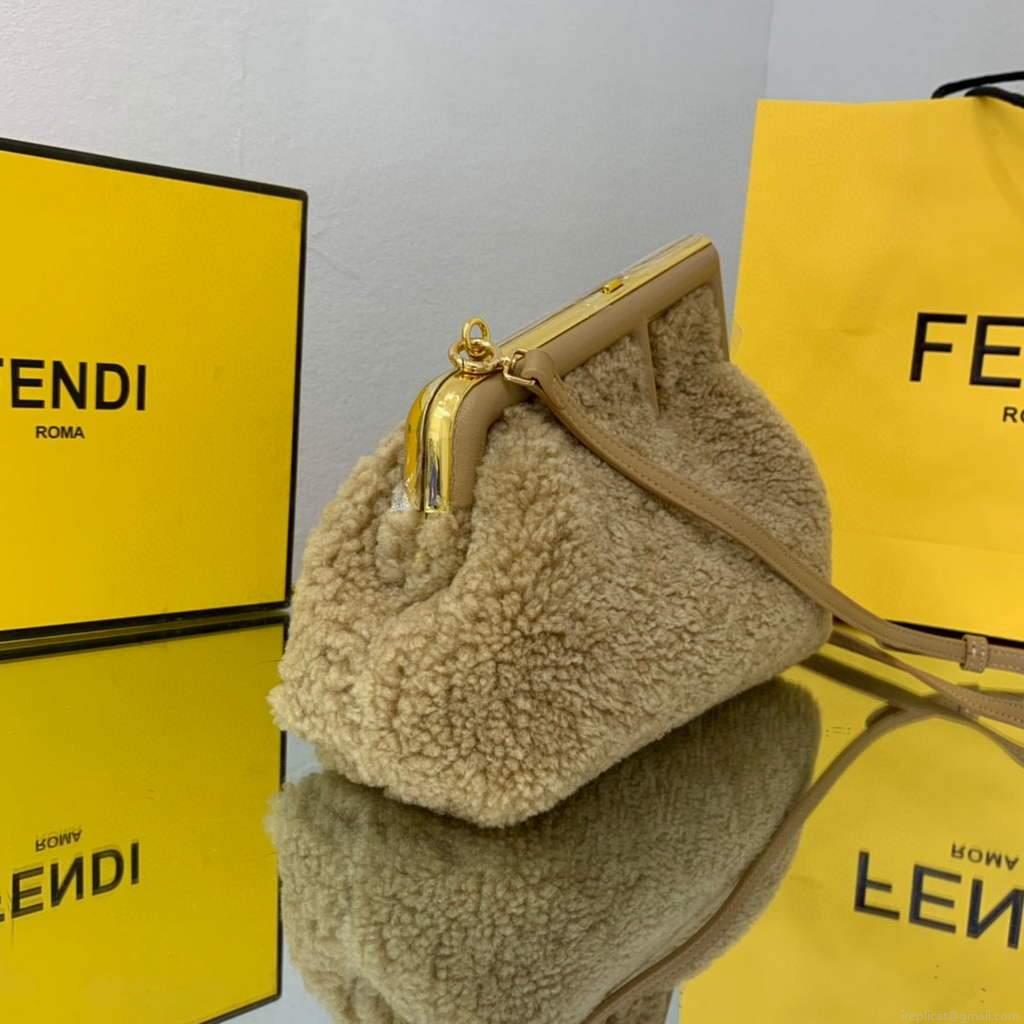 Fendi First Small Sheepskin Bag 8BP129 Tan