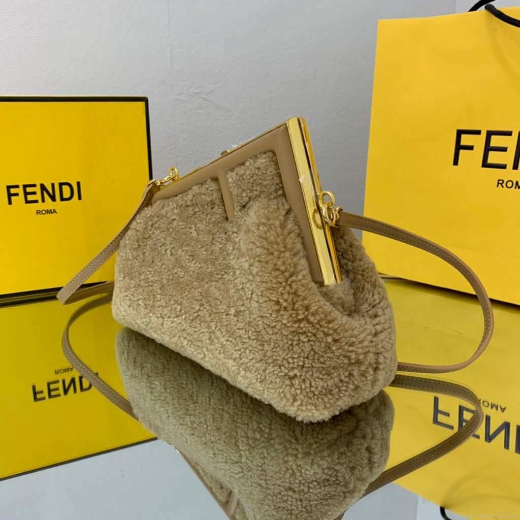 Fendi First Small Sheepskin Bag 8BP129 Tan