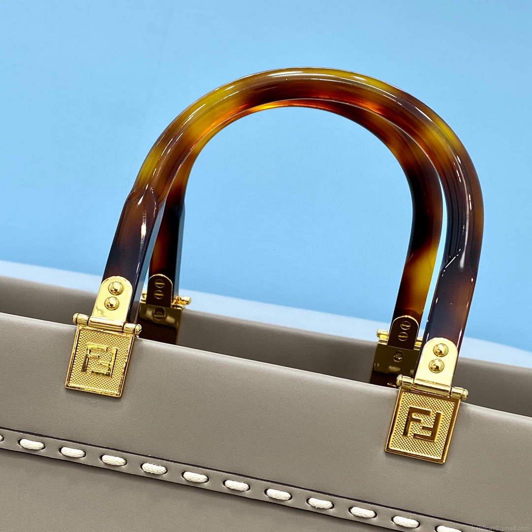 Fendi 8BH386 Sunshine Medium Fendi Tote Bag 8518 Gray