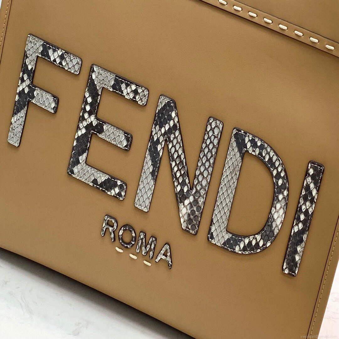 Fendi 8BH386 Sunshine Medium Fendi Tote Bag 8518 Apricot