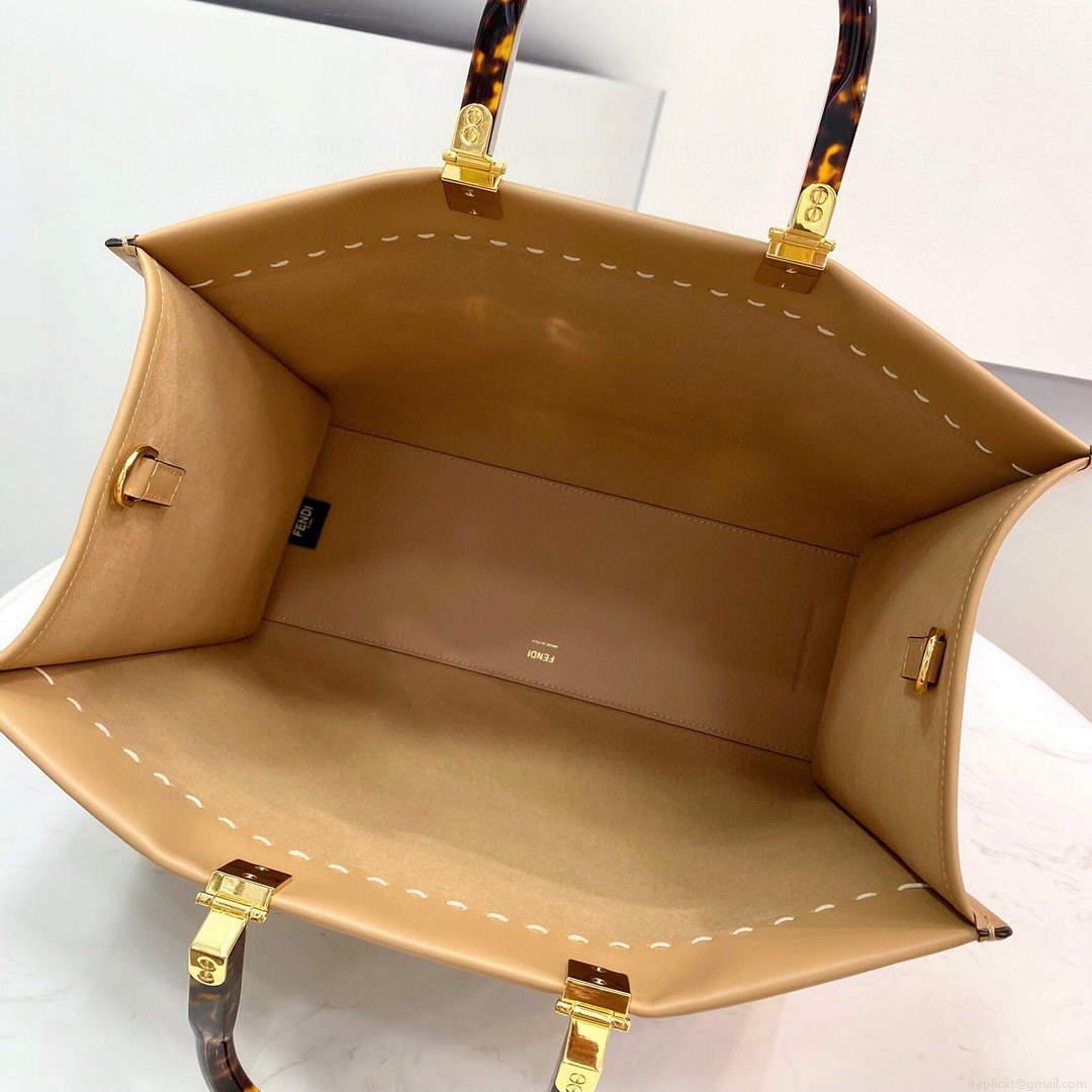 Fendi 8BH386 Sunshine Medium Fendi Tote Bag 8518 Apricot