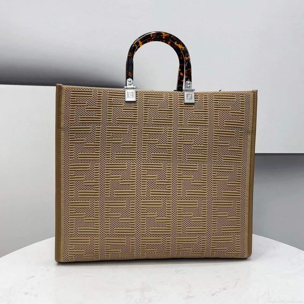 Fendi 8BH386 Sunshine Medium Fendi Tote Bag 8258 Tan