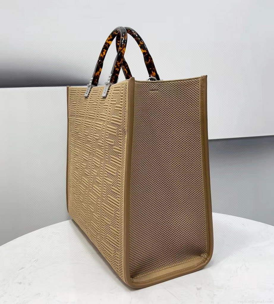 Fendi 8BH386 Sunshine Medium Fendi Tote Bag 8258 Tan
