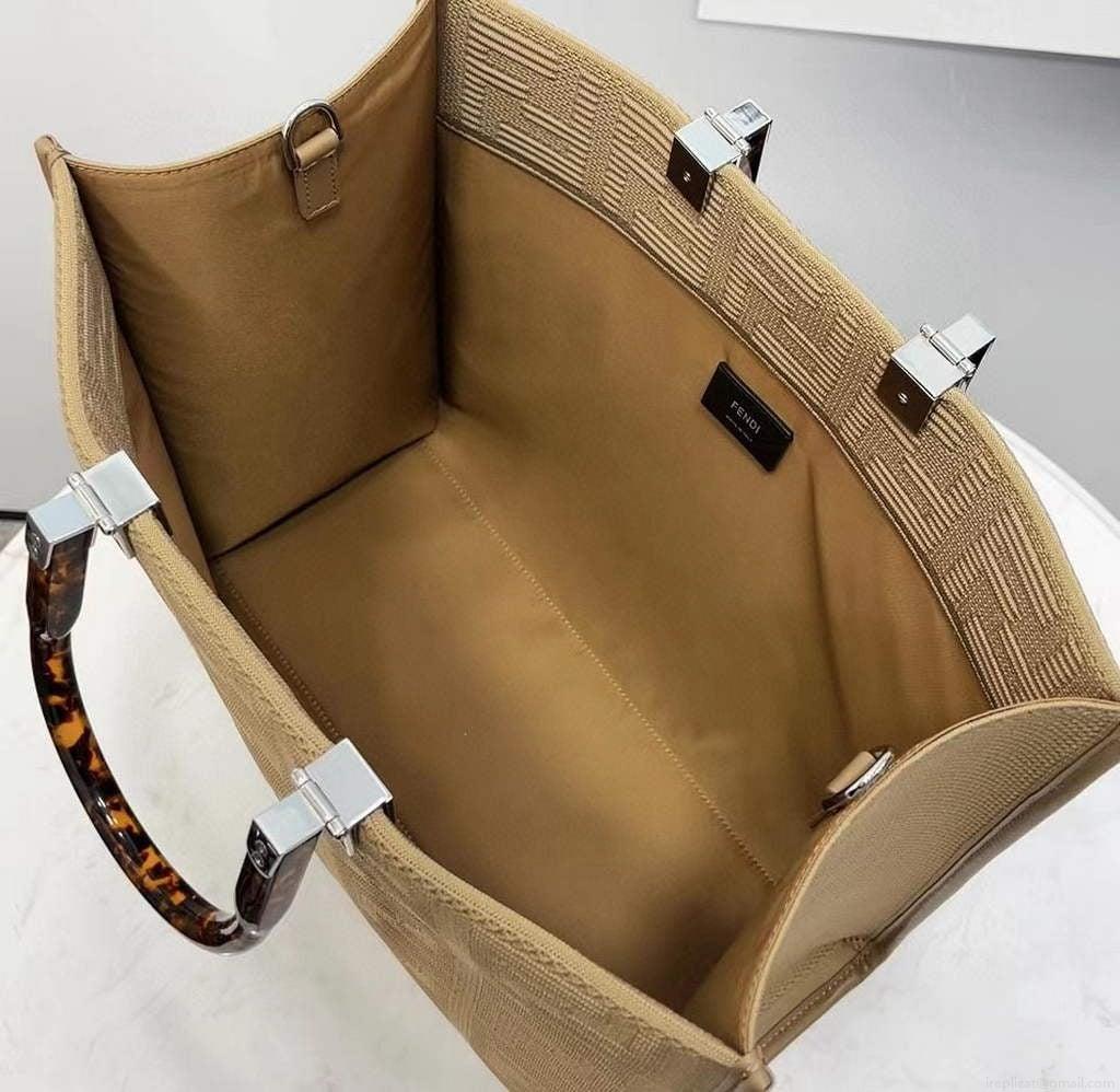 Fendi 8BH386 Sunshine Medium Fendi Tote Bag 8258 Tan