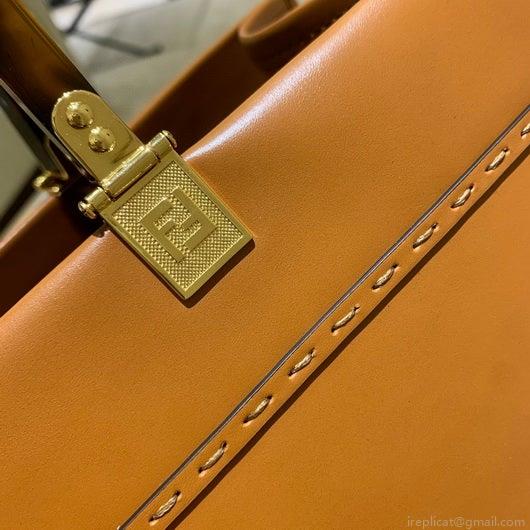 Fendi 8BH386 Sunshine Medium Fendi Tote Leather Bag 8266S Brown