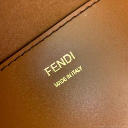 Fendi 8BH386 Sunshine Medium Fendi Tote Leather Bag 8266S Brown