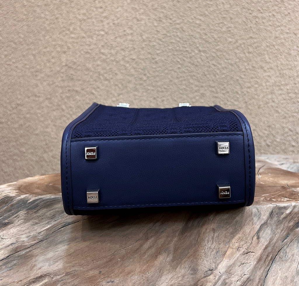 Fendi 8BS051 Mini Sunshine Shopper Bag 8527 Navy Blue