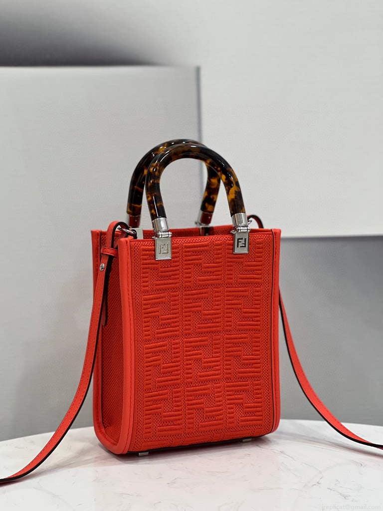 Fendi 8BS051 Mini Sunshine Shopper Bag 8527 Red