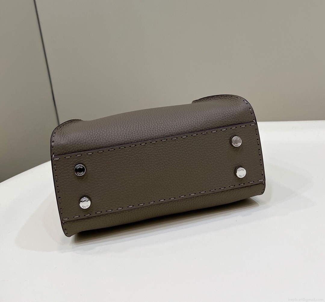 Fendi 8551 Peekaboo Mini Leather Bag Gray