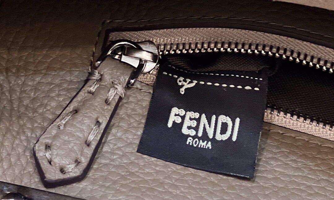 Fendi 8551 Peekaboo Mini Leather Bag Gray