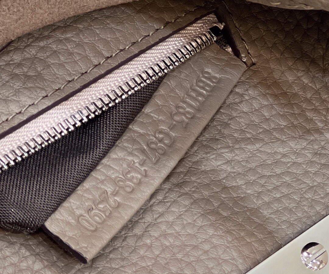 Fendi 8551 Peekaboo Mini Leather Bag Gray