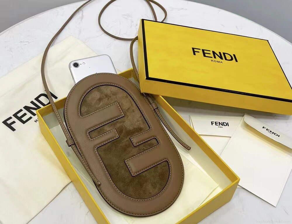 Fendi 8526 Phone Shoulder Bag Gray