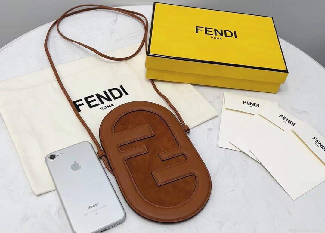 Fendi 8526 Phone Shoulder Bag Brown