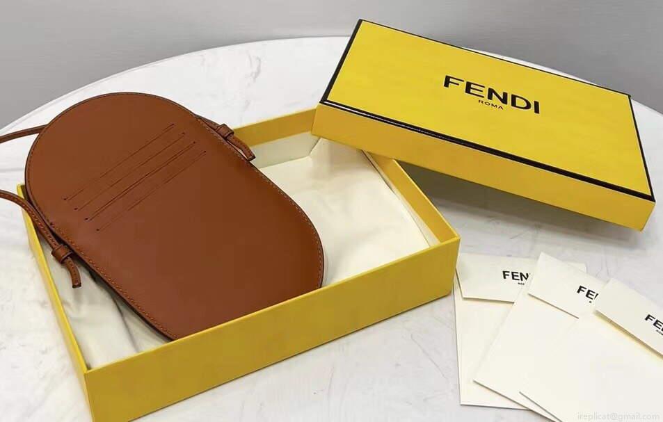 Fendi 8526 Phone Shoulder Bag Brown