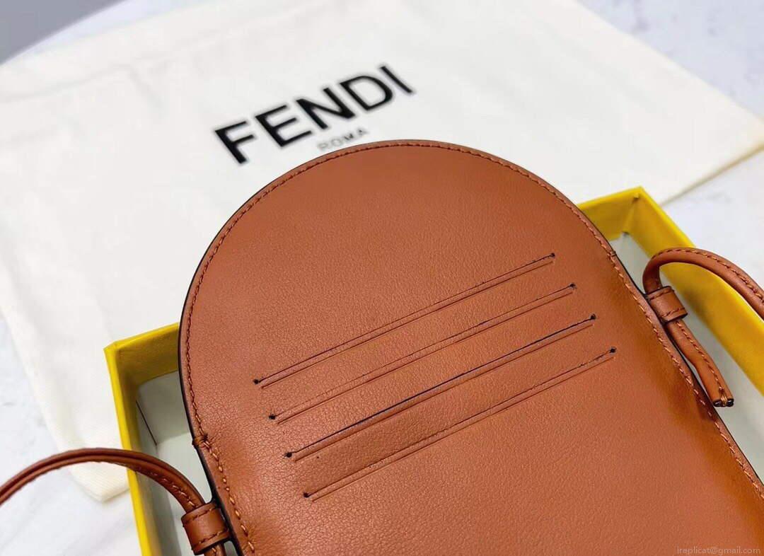 Fendi 8526 Phone Shoulder Bag Brown