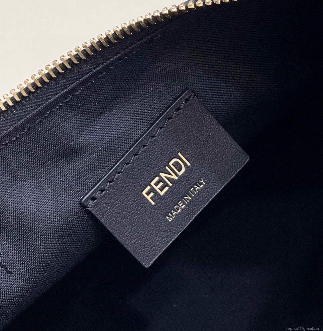 Fendi 8BR798 Fendigraphy Small White leather bag 80056M Black