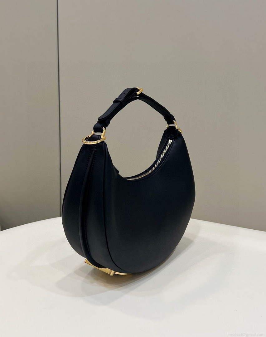 Fendi 8BR798 Fendigraphy Small White leather bag 80056M Black
