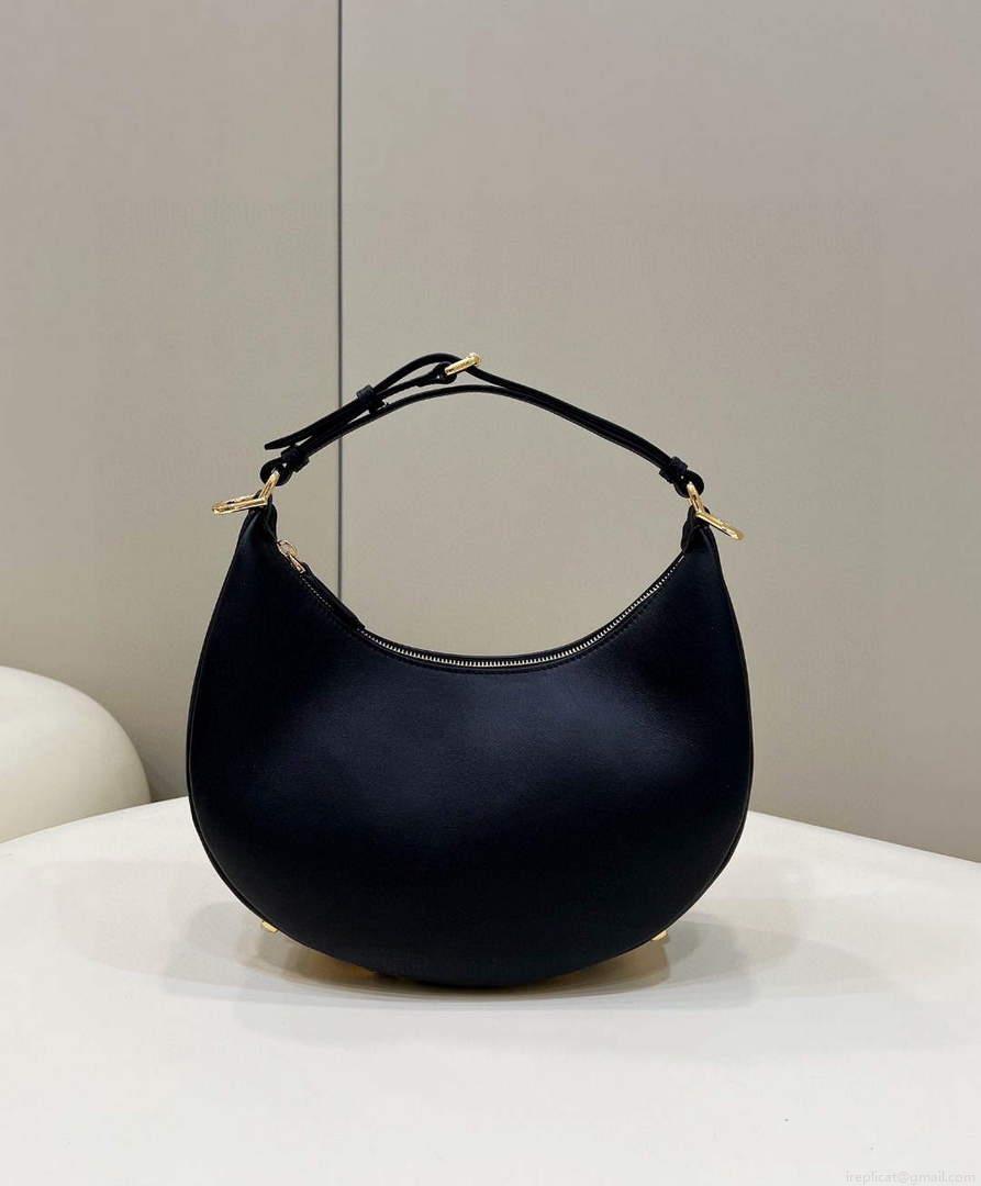 Fendi 8BR798 Fendigraphy Small White leather bag 80056M Black