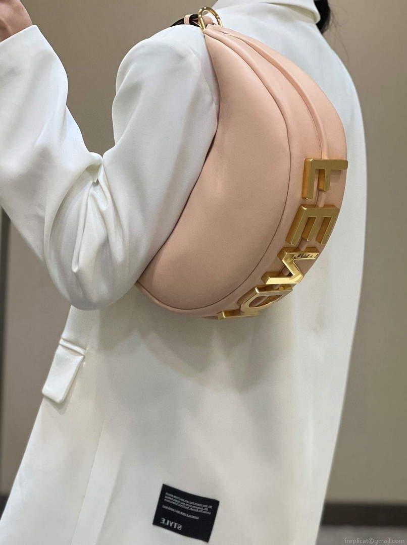 Fendi 8BR798 Fendigraphy Small White leather bag 80056M Pink